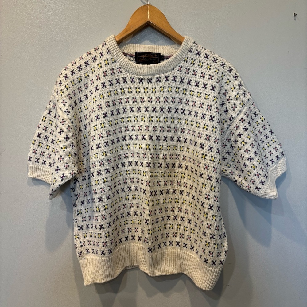 Vintage Eddie Bauer Geometric Knitted Sweater Top Women’s Size Large